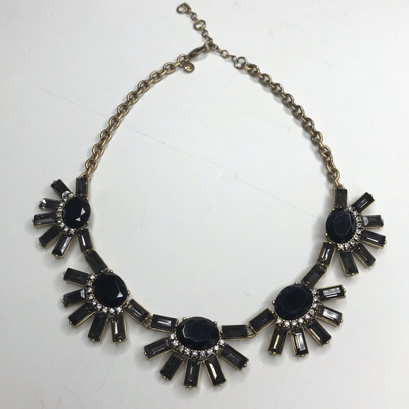 J. Crew Statement Necklace Black Smoked Crystals - Picture 8 of 8